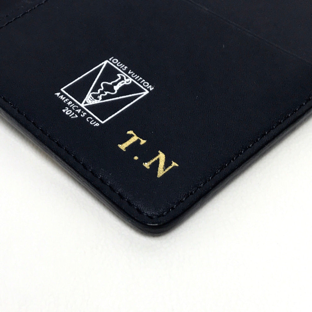 LOUIS VUITTON N64007 Damier Coastline America's Cup Portefeuille Brazza Long Wallet in Damier Azur Canvas, Unisex, Azur