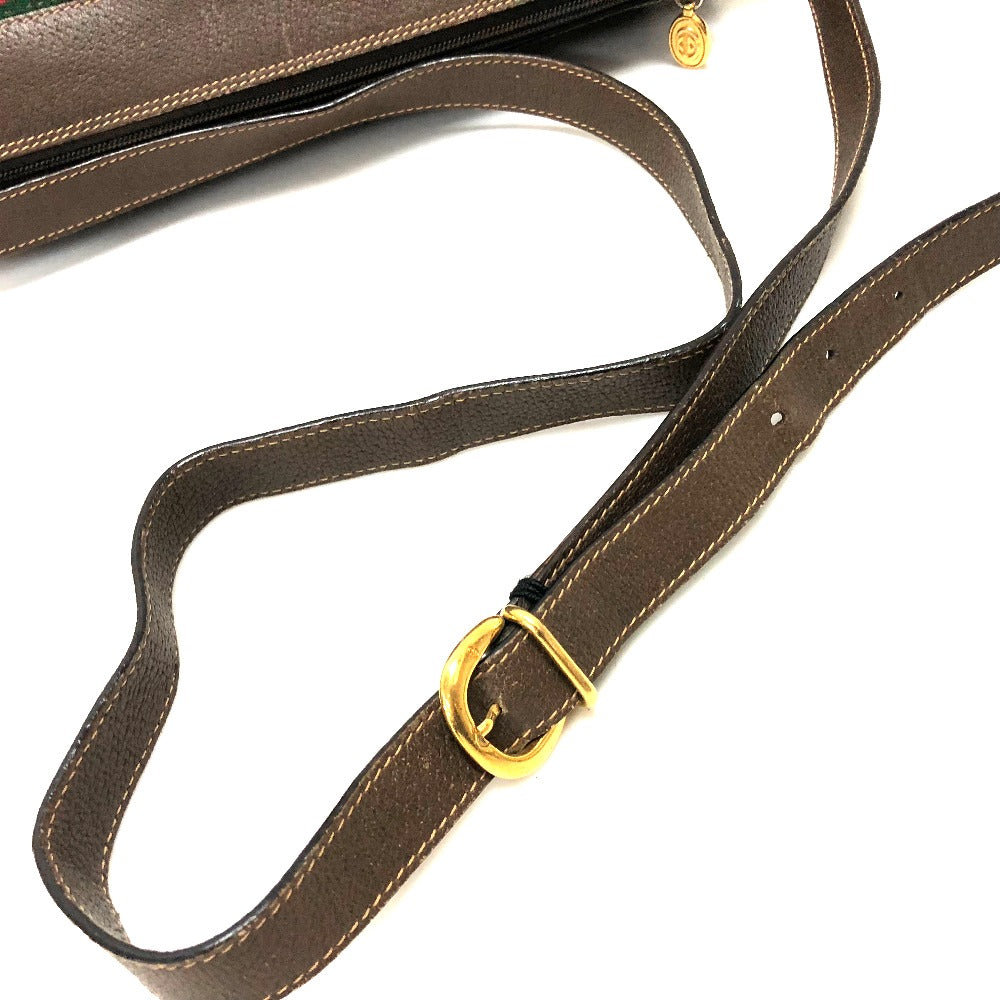 GUCCI 001115 0918 GGプラス ウェビングライン カバン ポシェット ショルダーバッグ PVC/レザー レディース オールドグッチ