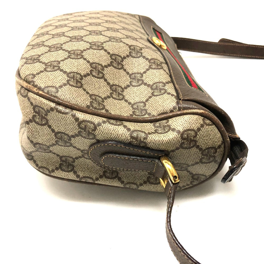 GUCCI 001115 0918 GGプラス ウェビングライン カバン ポシェット ショルダーバッグ PVC/レザー レディース オールドグッチ