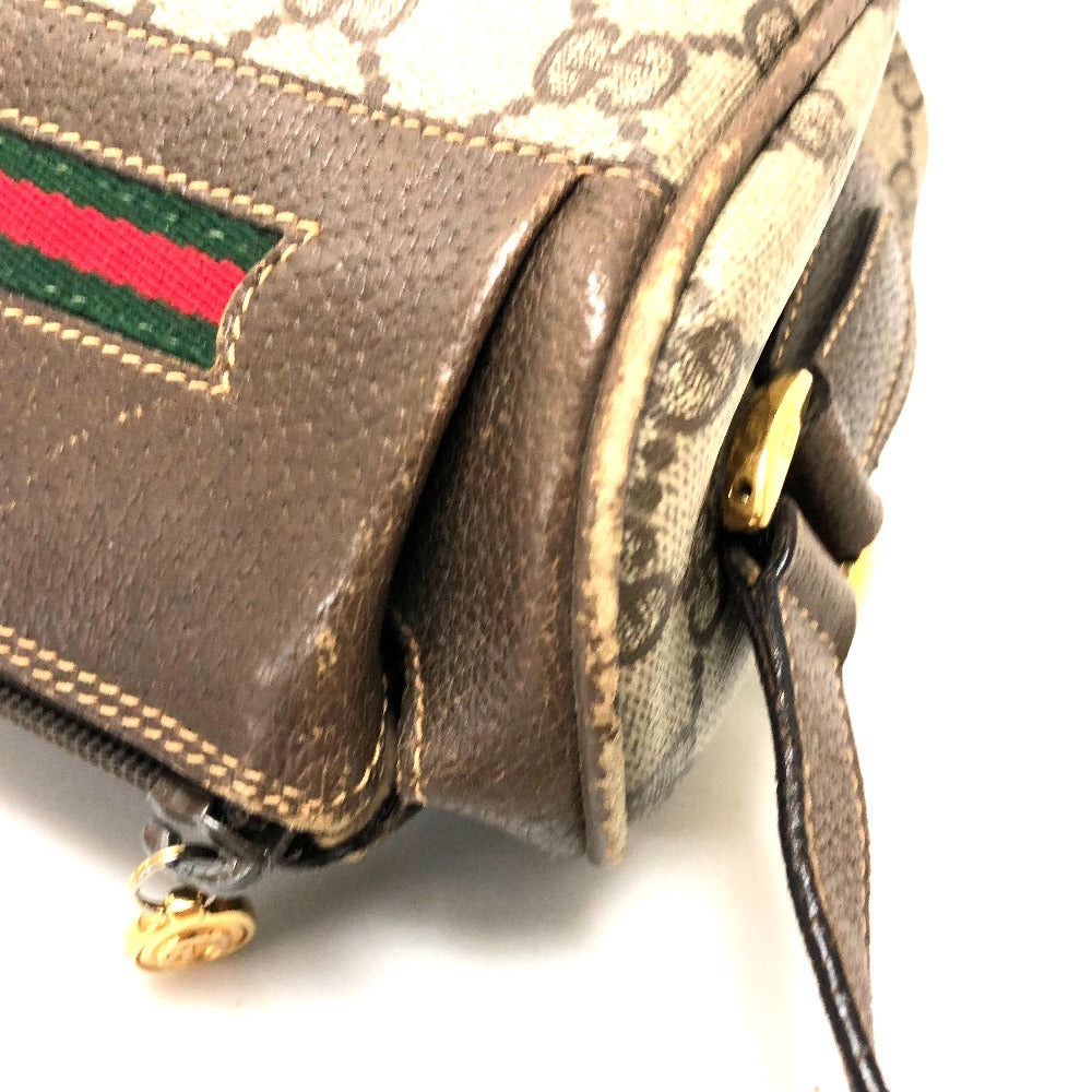 GUCCI 001115 0918 GGプラス ウェビングライン カバン ポシェット ショルダーバッグ PVC/レザー レディース オールドグッチ
