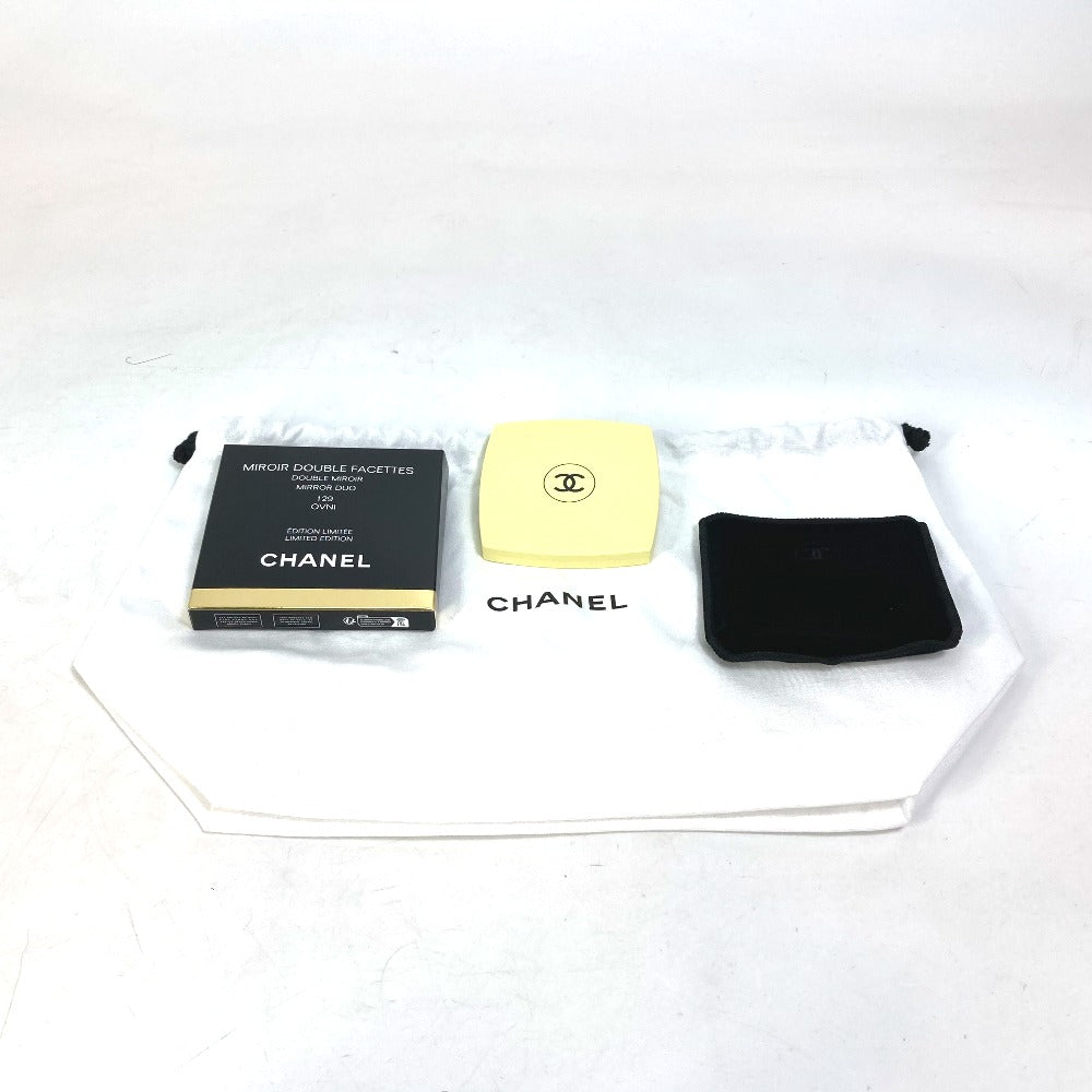 CHANEL 138065 CC Coco Mark Miroir Double Faceted Compact with Double Mirror, Plastic, Women's, Ovny, 129, Yellow