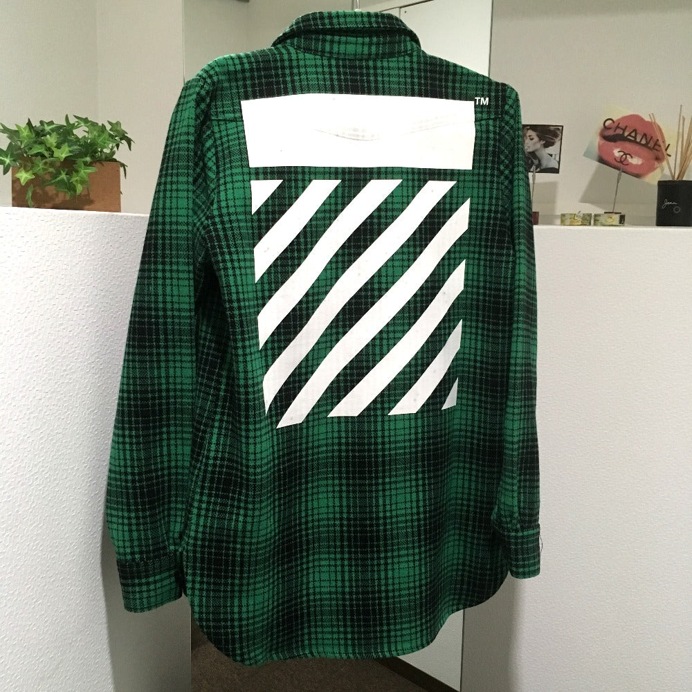 OFF-WHITE Checkered Tartan Shirt, DIAG ALL OVER, Men's, Green