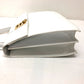 CELINE Vintage Chain Lock Tote Bag, Leather Handbag, Women's, White