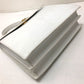 CELINE Vintage Chain Lock Tote Bag, Leather Handbag, Women's, White