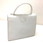 CELINE Vintage Chain Lock Tote Bag, Leather Handbag, Women's, White