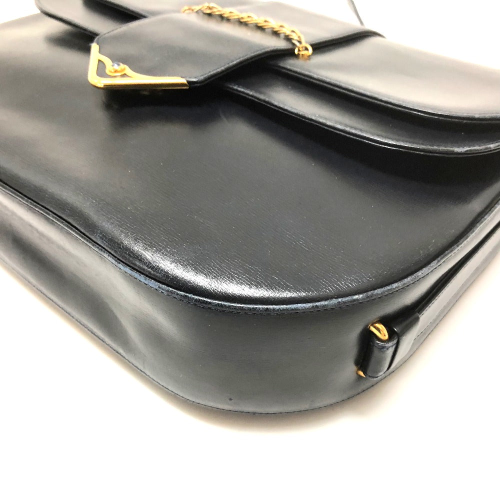 CARTIER サファイアライン フラップ カバン 斜め掛け ショルダーバッグ レザー レディース ダークネイビー