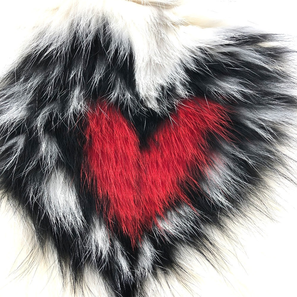 Dior 86FUR250I820 ハート スカーフ ファー マフラー ナイロン レディース - brandshop-reference